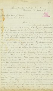 Brief van H. T. Reid, hoofdkwartier, Post of Providence, Louisiana, aan Brigadegeneraal Elias S. Dennis, 22 juni 1863 door H.T. Reid