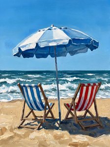Zonnige strandstoelen