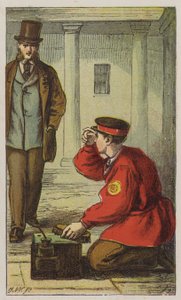 Schoenpoetser (kleur litho)