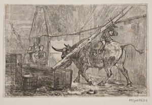 Nissen rijdt op de stier