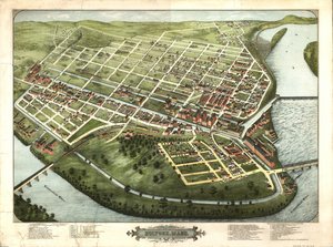 Vogelvlucht van Holyoke, Mass. : 1877 door H. H. Bailey