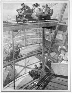 De spiraalspoorweg op de Frans-Britse tentoonstelling, 1908 door H. H. Flere