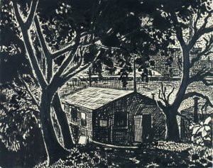 Zonder titel (Huis in het bos) door H. Lyman Sayen