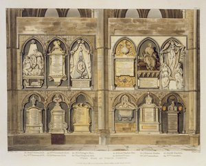 Westzijde van Poets Corner, plaat 24 uit Westminster Abbey door H. Villiers