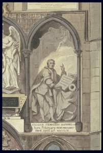 Westzijde van Poets Corner, plaat 25 uit Westminster Abbey (detail) door H. Villiers