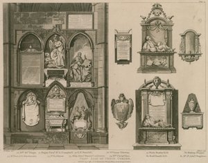 Westzijde van Poets Corner, Westminster Abbey, Londen door H. Villiers