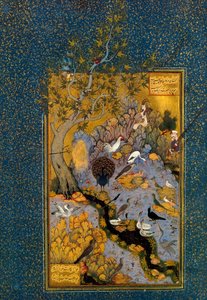 Folio uit Mantiq al-Tayr De Taal van de Vogels, door Attar, ca. 1600 door Habib Allah