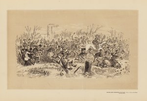 Oxford en Cambridge Bootrace, Nr. 4, Een run op de Banken tijdens de Race door Hablot Knight (1815 92) Browne
