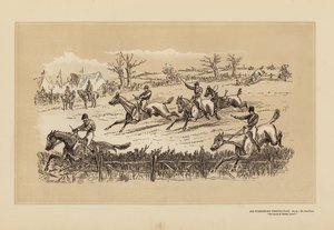 De Tumbletown Steeple-Chase, nr. 11, De Laatste Hek door Hablot Knight (1815 92) Browne