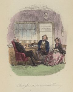 Illustratie voor Lewis Arundel of The Railroad of Life door Frank E Smedley door after Hablot Knight Browne