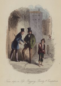 Illustratie voor Lewis Arundel of The Railroad of Life door Frank E Smedley door after Hablot Knight Browne