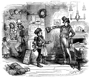 Het oude rariteitenkabinet van Charles Dickens door Hablot Knight Browne