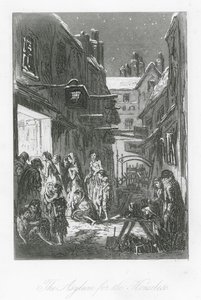 Londense straten: Het Asiel voor de Daklozen door Hablot Knight (1815 92) Browne