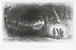 Londense straten: De Zwerver (gravure) door Hablot Knight (1815 92) Browne