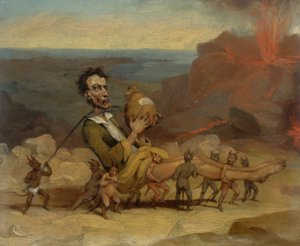 Een Karikatuur van Edward Bulwer Lytton (1803-1873) door Hablot Knight Browne