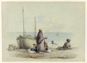 Familie op een strand