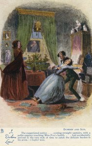 In Dickens Land - Dombey en Zoon Ansichtkaart, ca. 1907 door Hablot Knight Browne