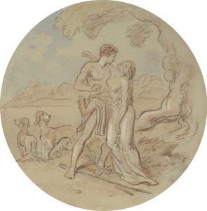Een van achttien ontwerpen voor een serie platen die Venus en Adonis illustreren