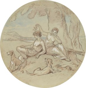Een van achttien ontwerpen voor een serie platen ter illustratie van Venus en Adonis door Hablot Knight Browne