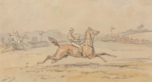 Point-to-pointrennen door Hablot Knight Browne