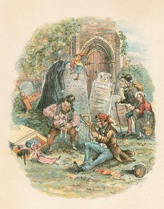 Scène uit The Old Curiosity Shop door Charles Dickens door Hablot Knight Browne