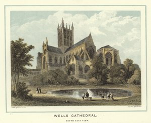 Kathedraal van Wells, zuidoostelijk uitzicht door Hablot Knight Browne