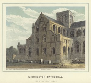Winchester Kathedraal, uitzicht op de noordelijke transept door Hablot Knight Browne