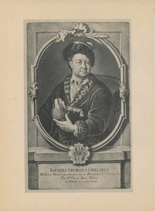 Portret van de natuuronderzoeker, botanicus en geograaf Johann Georg Gmelin 1709-1755, midden 18e eeuw door Haid