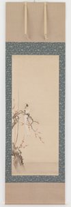 Vogel en pruimenbloesems, Edo-periode door Hanabusa Itcho