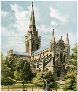 Kathedraal van Chichester, Sussex, ca. 1870 door Hanhart