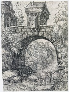 Landschap met brug, 1550 door Hanns Sebald Lautensack
