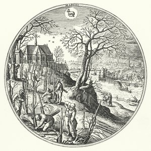 Maart (gravure) door Hans (after) Bol