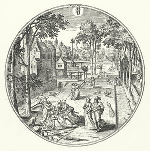 Mei (gravure) door Hans (after) Bol