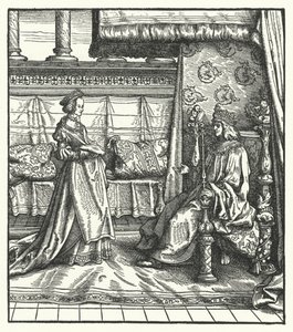 Karel de Stoute, hertog van Bourgondië, met zijn dochter Maria, die later trouwde met de toekomstige Heilige Roomse Keizer Maximiliaan I in 1477 door Hans (after) Burgkmair