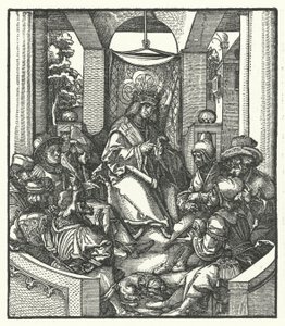 Koning Lodewijk XI van Frankrijk onderhandelt met Vlaamse rebellen door Hans (after) Burgkmair