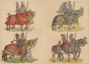 Ridders te paard door Hans (after) Burgkmair