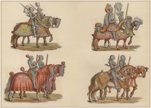 Ridders te paard door Hans (after) Burgkmair