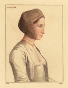 Margaret Clement, pleegdochter van Thomas More, 1812 (gravure) door Hans (after) Holbein the Younger