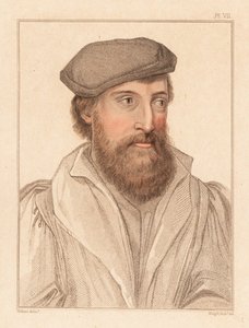 Portret van een onbekende man, hof van koning Hendrik VIII door Hans (after) Holbein the Younger