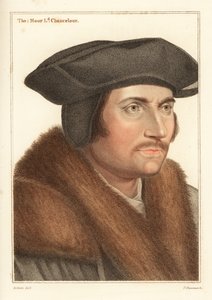 Sir Thomas More, Lord Chancellor van koning Hendrik VIII, 1812 (gravure) door Hans (after) Holbein the Younger