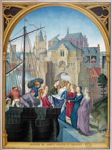 Landing van Sint Ursula in Keulen, naar de jacht van Sint Ursula door Memling