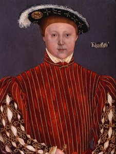 Portret van Eduard VI, koning van Engeland door Hans (circle of) Holbein the Younger