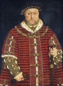 Portret van koning Hendrik VIII van Engeland door Hans (school of) Holbein