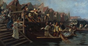 Bieden op de vismarkt, Driehoek van Bergen door Hans Andreas Dahl
