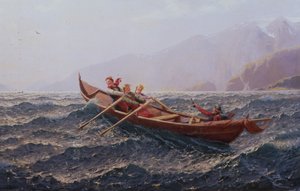 Mensen in een roeiboot