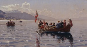 Huwelijksstoet in Sognefjord