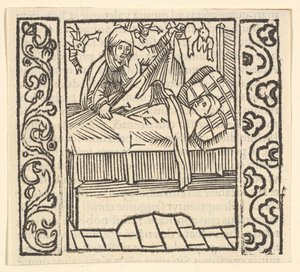 Zorg voor de doden, illustratie uit Speculum Passionis door Hans Baldung