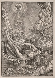 Christus gedragen naar de hemel door engelen, ca. 1515-1517 door Hans Baldung