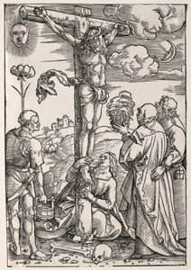 Christus aan het Kruis met Maria, St. Johannes, Maria Magdalena en St. Stefanus