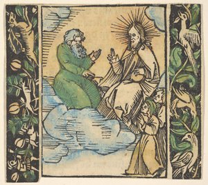 Illustratie uit Beschlossen Gart des Rosenkranz Mariae door Hans Baldung